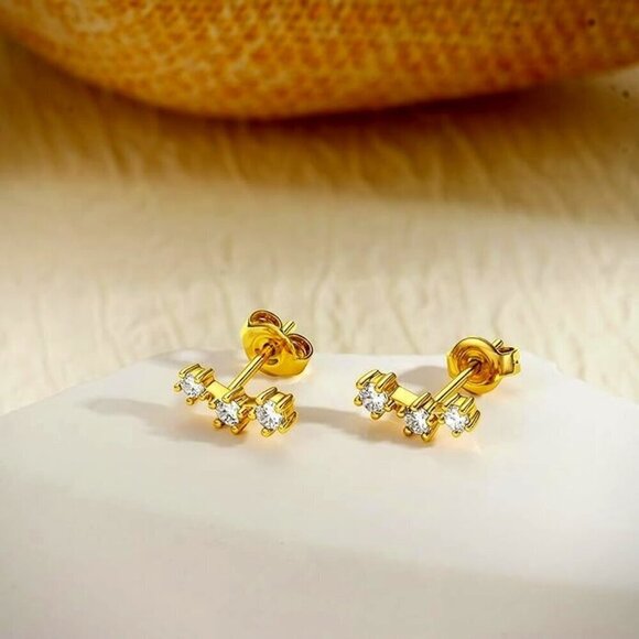 925 Sterling Silver Hypoallergenic 14K gold plated star - Picture 3 of 12